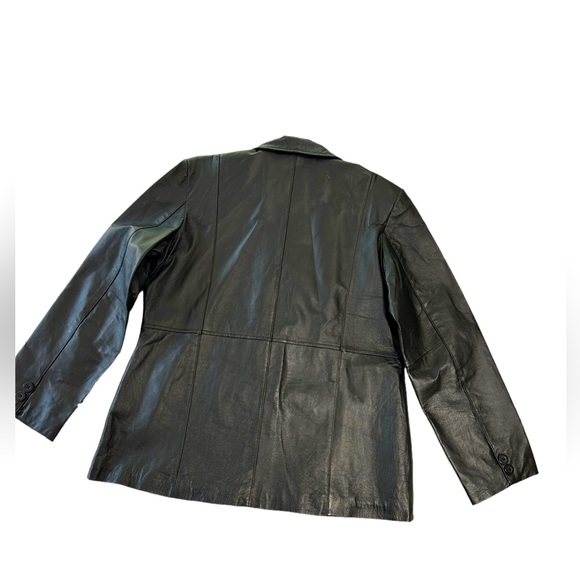 NWT  Black Leather 3 Button Blazer with Pockets women’s size 2X. - Picture 3 of 8